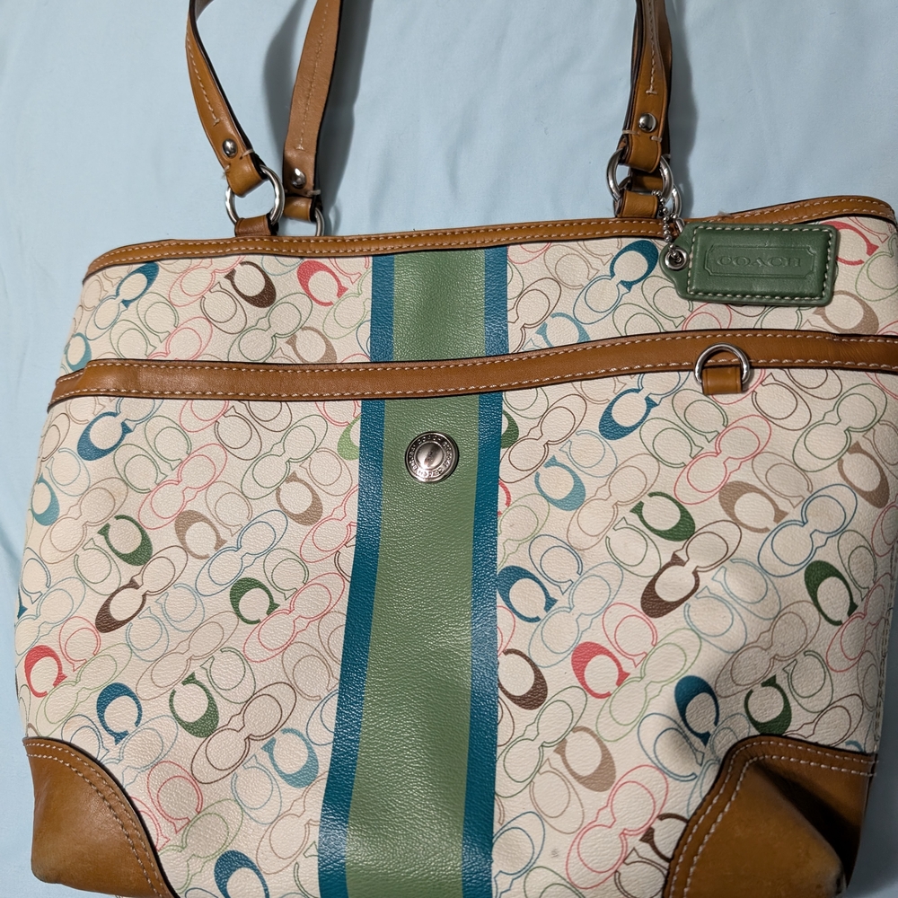 Coach Multicolor Signature Tote Bag